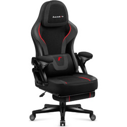 Huzaro Force 4.6 Καρέκλα Gaming Υφασμάτινη με Ρυθμιζόμενα Μπράτσα και Υποπόδιο Μαύρη Κόκκινη KG-F-HZRO-173