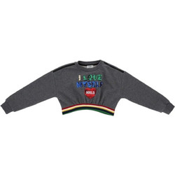 Monnalisa Corta Παιδικό Crop Top Μακρυμάνικο Ανθρακί 6057-0032