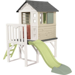 Smoby Life House on Stilts Πλαστικό Παιδικό Σπιτάκι με Τσουλήθρα και Φράχτη 7810802