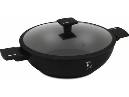 Berlinger Haus Black Collection Wok Αλουμινίου Αντικολλητικό Titanium Επίστρωση με Καπάκι 30cm BH-8182