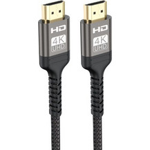 Naxius Καλώδιο HDMI 2.0 Braided HDMI Male to HDMI Male 2m Black