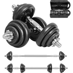 VSL Sports SL140524 Ρυθμιζόμενοι Αλτήρες Σετ με Μπάρα 20kg σε Βαλιτσάκι
