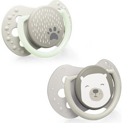 Lovi Buddy Bear Mini Πιπίλες Σιλικόνης Νυκτός 0-2m 2τμχ
