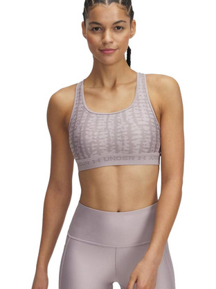 Under Armour Mid Crossback Sports Αθλητικό Μπουστάκι με Υψηλή Στήριξη & Ελαφριά Ενίσχυση Λιλά 1361042-011