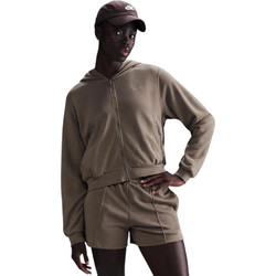 Nike Sportswear Chill Terry Γυναικεία Ζακέτα Φούτερ Κοντή με Κουκούλα και Φερμουάρ Καφέ FN2415-233
