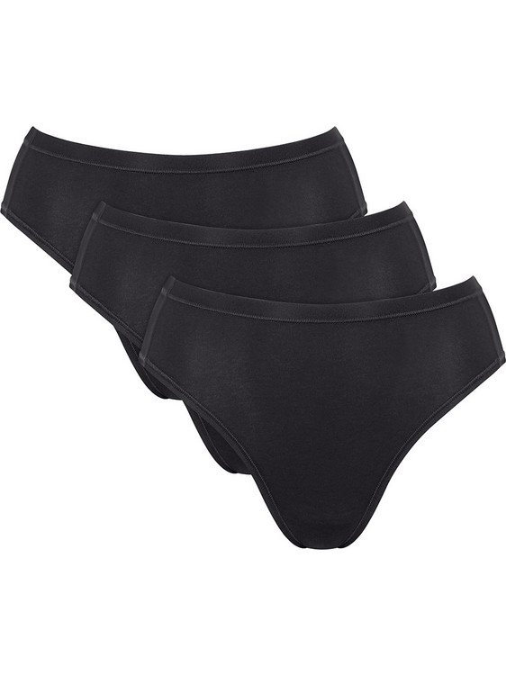 Sloggi Go Daily Βαμβακερά Γυναικεία Slip Μαύρα 3Pack 10222331-0004