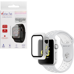 Volte-Tel Πλαστική Θήκη Tempered Glass για Apple Watch 7 41mm Λευκή