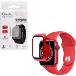 Volte-Tel Πλαστική Θήκη Tempered Glass για Apple Watch 4 / 5 / 6 / SE 40mm Κόκκινη