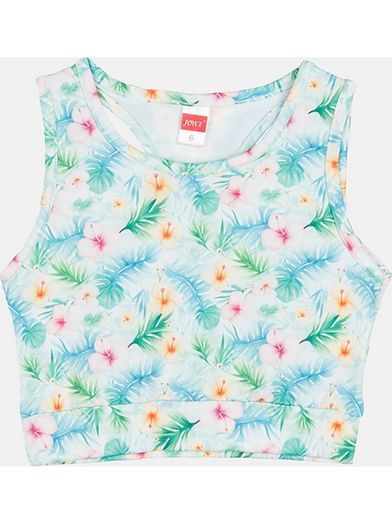 Joyce Παιδικό Crop Top Αμάνικο Τιρκουάζ 2513517