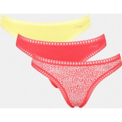Sloggi Go Crush Βαμβακερά Γυναικεία String με Δαντέλα 3Pack 10219704-V015