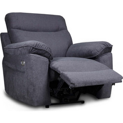 InsideHome Πολυθρόνα Relax με Υποπόδιο Ανακλινόμενη Γκρι Boston 0051.MS03DG