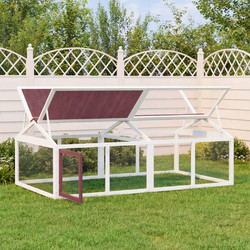 vidaXL Κλουβί Τρωκτικών Λευκό Καφέ 200x112.5x74cm