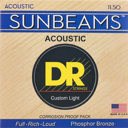 DR Strings Sunbeams Σετ 6 Χορδές Ακουστικής Κιθάρας Phosphor Bronze 11-50" Custom Light Tension
