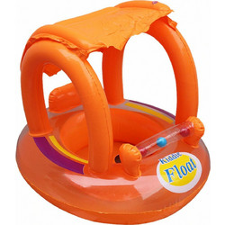 Βρεφικό Σωσίβιο Swimtrainer 70cm με Σκίαστρο για 3 Μηνών έως 3 Ετών Πορτοκαλί 20583
