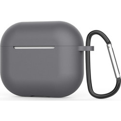 Techsuit Smooth Ultrathin Θήκη Σιλικόνης με Γάντζο για Apple AirPods 4 Γκρι