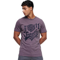 Superdry College Scripted Ανδρικό Αθλητικό T-Shirt Μωβ M1011766A-1EW