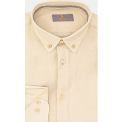 Lexton Ανδρικό Πουκάμισο Λινό Μακρυμάνικο Κανονική Γραμμή Εκρού 1135