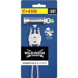 Wilkinson Sword Hydro 3 Ξυραφάκι με Ανταλλακτικές Κεφαλές με 5 Λεπίδες & Λιπαντική Ταινία + Ανταλλακτικά Ξυραφάκια 4τμχ