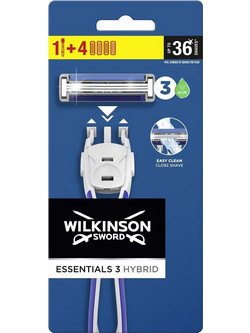 Wilkinson Sword Hydro 3 Ξυραφάκι με Ανταλλακτικές Κεφαλές με 5 Λεπίδες & Λιπαντική Ταινία + Ανταλλακτικά Ξυραφάκια 4τμχ
