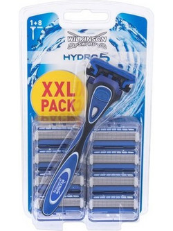 Wilkinson Sword Hydro 5 Ξυραφάκι με Ανταλλακτικές Κεφαλές με 5 Λεπίδες & Λιπαντική Ταινία + Ανταλλακτικά Ξυραφάκια 8τμχ