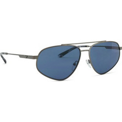Emporio Armani EA2156 300380 Ανδρικά Γυαλιά Ηλίου Aviator Μεταλλικά Ασημί με Μπλε Φακό