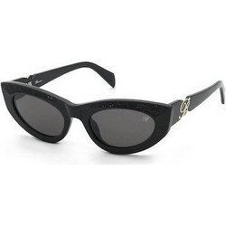Blumarine SBM888V 700F Γυναικεία Γυαλιά Ηλίου Cat Eye Κοκάλινα Μαύρα με Μαύρο Φακό