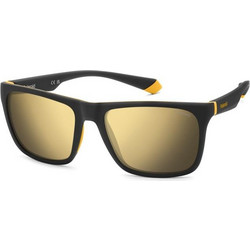 Polaroid Eyewear PLD2141S PGCLM Ανδρικά Γυαλιά Ηλίου Τετράγωνα Κοκάλινα Μαύρα με Χρυσό Φακό