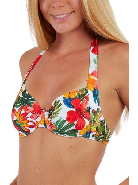Banana Moon Bikini Top Floral Λευκό Κόκκινο Πράσινο ROBO-KAAWA-JRS09
