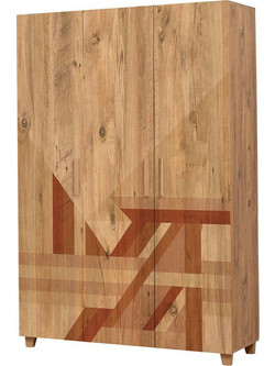 Hanah Home Τρίφυλλη Ντουλάπα Ρούχων Leva Hedera Flow Πολύχρωμη 120x48x189cm 863SPH4233