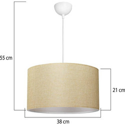 Heronia Lighting HKP-02 Κρεμαστό Φωτιστικό Οροφής Μονόφωτο Μπεζ Φ40cm 14-0365