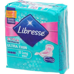 Libresse Ultra Thin Long Σερβιέτες με Φτερά για Αυξημένη Ροή 5 Σταγόνες 8τμχ
