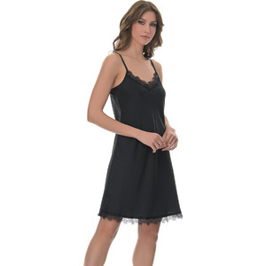 PNN Nightwear Γυναικείο Νυχτικό Καλοκαιρινό Σατέν Μαύρο 0252-0319 PNN Nightwear Γυναικείο Νυχτικό Καλοκαιρινό Σατέν Μαύρο 0252-0319