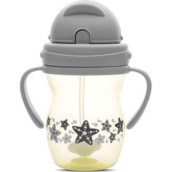 Lorelli Κύπελλο με Καλαμάκι & Λαβές Yellow Grey 275ml
