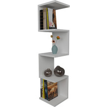 Pakoworld Zigzag Γωνιακή Βιβλιοθήκη Τοίχου 25x25x109cm 321-000020