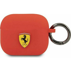 Ferrari Θήκη Σιλικόνης με Γάντζο για Apple AirPods 3 Κόκκινη