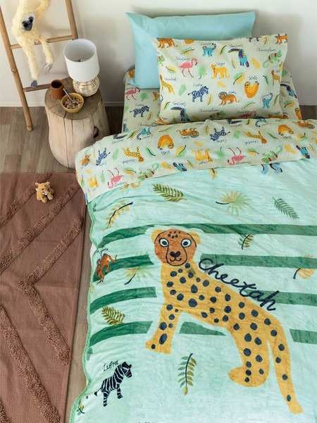 Palamaiki SW100 Παιδική Κουβέρτα Fleece Cheetah 160x220 Πράσινο Mint