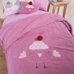 Nef-Nef Παιδική Κουβέρτα Fleece Tweet So Sweet-Lovely 130x180 Φούξια