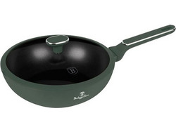 Berlinger Haus Matte Green Collection Wok Αλουμινίου Αντικολλητικό με Καπάκι 28cm BH-8159
