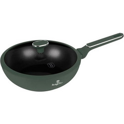 Berlinger Haus Matte Green Collection Wok Αλουμινίου Αντικολλητικό με Καπάκι 28cm BH-8159