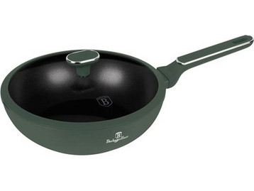 Berlinger Haus Matte Green Collection Wok Αλουμινίου Αντικολλητικό με Καπάκι 28cm BH-8159