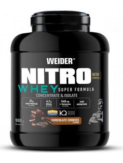 Weider Nitro Whey Super Formula Chocolate Cookies Πρωτεΐνη Ορού Γάλακτος Γράμμωσης 908gr