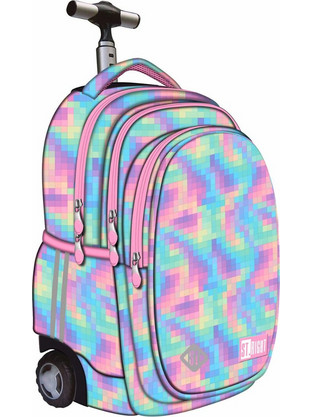 St.Majewski Pastel Pixel Σχολική Τσάντα Τρόλεϊ Δημοτικού Πολύχρωμη MAJ-TBPAP