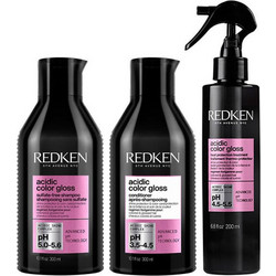 Redken Acidic Color Gloss Σετ Περιποίησης Μαλλιών Conditioner 300ml + Θερμοπροστατευτικό 190ml + Σαμπουάν 300ml