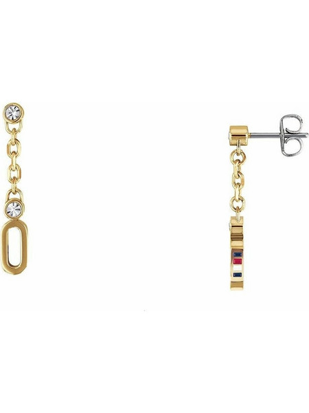 Tommy Hilfiger Γυναικεία Σκουλαρίκια Κρεμαστά από Ατσάλι Επιχρυσωμένα με Ζιργκόν 2780089