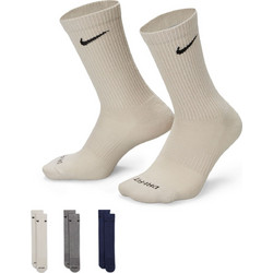 Nike Everyday Ανδρικές Κάλτσες Ψηλές Μπεζ Ανθρακί Navy Μπλε 3Pack SX6888-965
