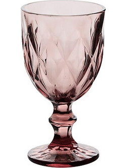 Aria Trade Ποτήρι Κρασιού Γυάλινo Κολωνάτο Μωβ 230ml AT20345