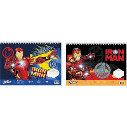 Marvel Iron Man Διάφορα Σχέδια Μπλοκ Ζωγραφικής A4 40 Φύλλων με Αυτοκόλλητα 506304