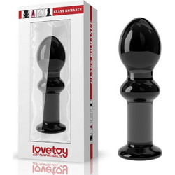 Lovetoy Glass Romance Πρωκτική Σφήνα 11cm Μαύρη