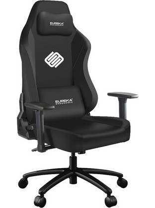 Eureka Καρέκλα Gaming Δερματίνης με Ρυθμιζόμενα Μπράτσα Μαύρη ERK-GC09-B-GR