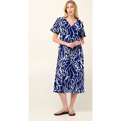 Vamp Midi Καλοκαιρινό Καθημερινό Φόρεμα Μεταξωτό Royal Blue 22399